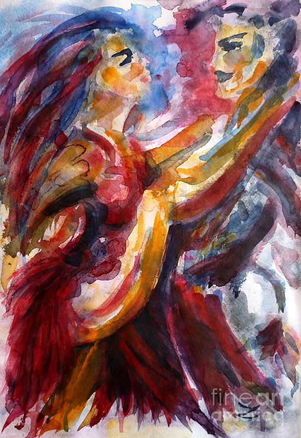Passion is Tango Painting by Zaira Dzhaubaeva