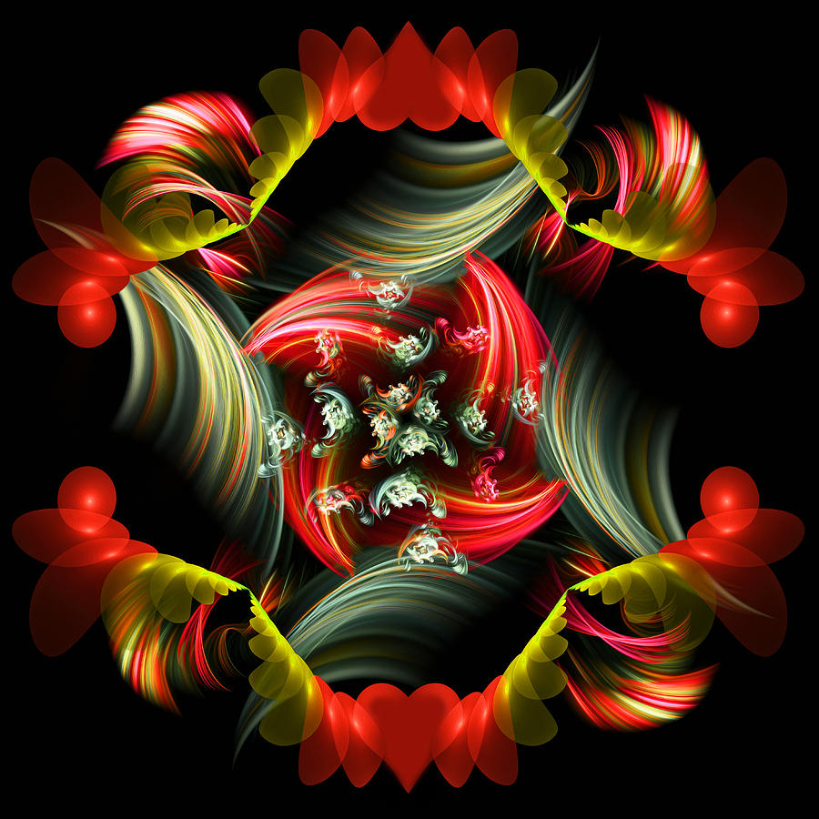 Abstract Digital Art - Passionate Love Bouquet Abstract by Georgiana Romanovna