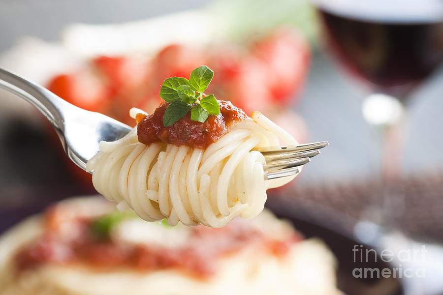 Cheese Photograph - Pasta with ingredients by Mythja Photography