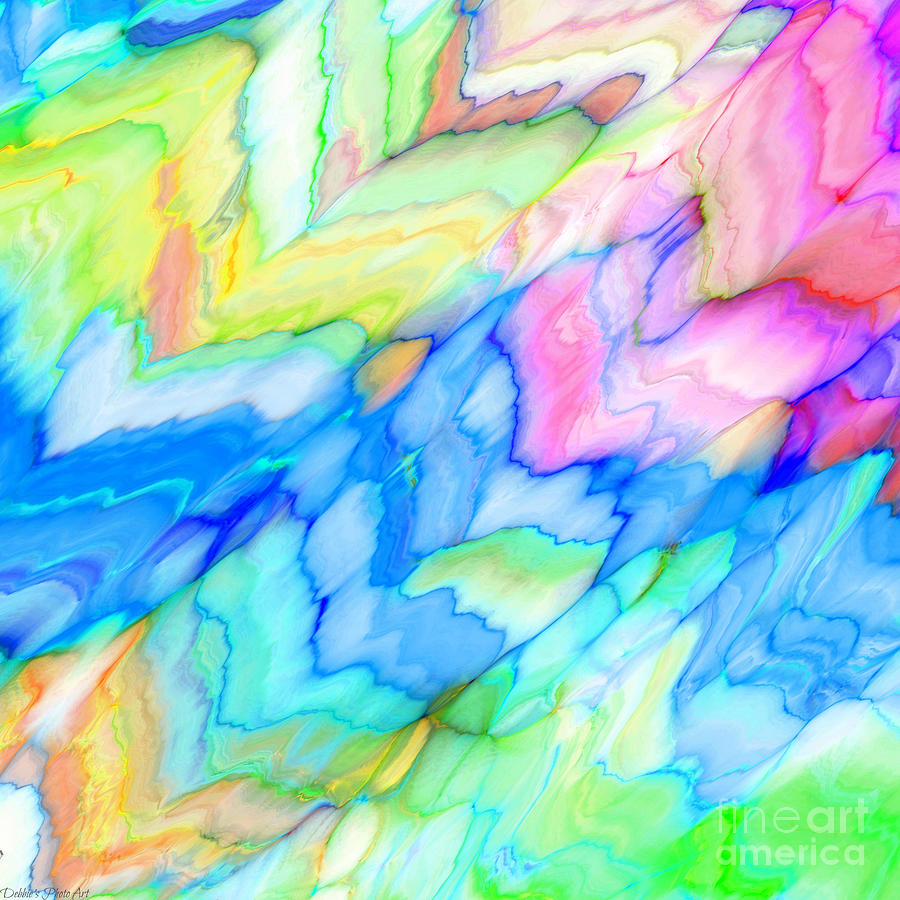 Abstract Digital Art - Pastel Abstract Patterns V by Debbie Portwood
