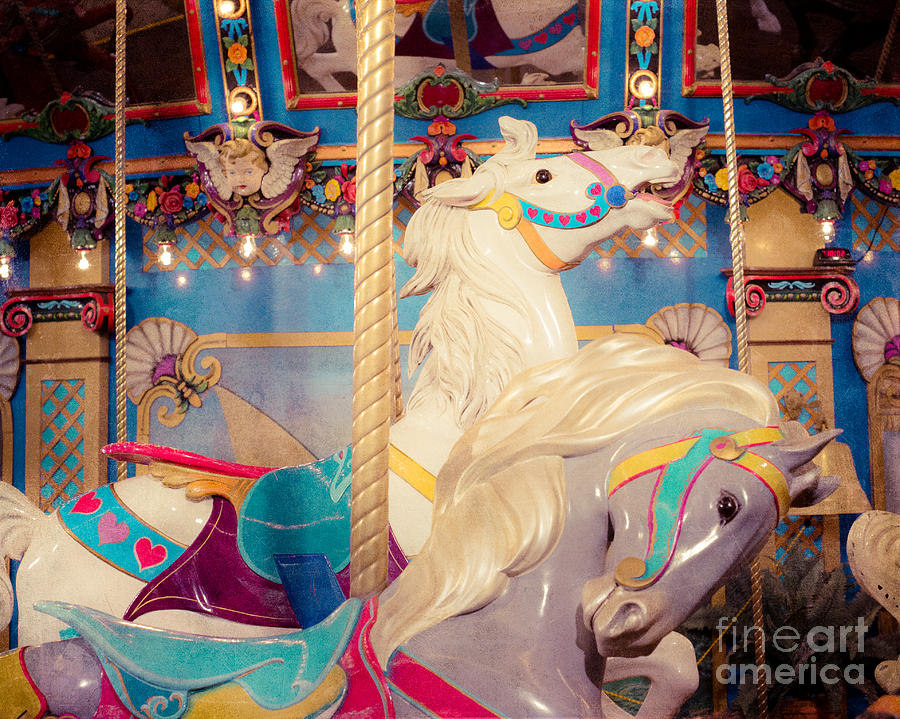 Horse Photograph - Pastel Carousel by Sonja Quintero