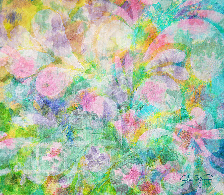 Pastel Flowers by Jan Marvin Painting by Jan Marvin