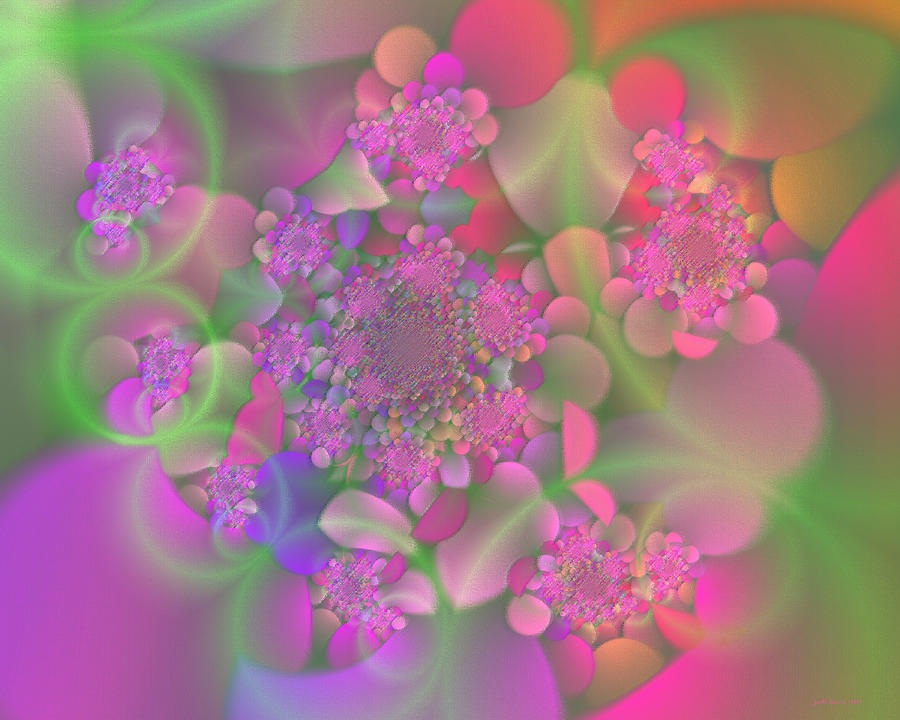 Pastel  Fractal Flower Garden Digital Art by Judi Suni Hall