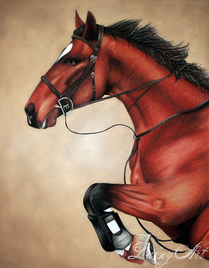 Horse Drawing - Pastel Jumper by Alaina Ferguson