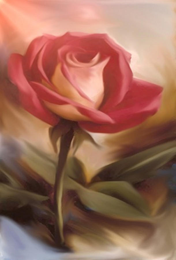 Pastel Light Red Rose Mixed Media by Dennis Buckman - Fine Art America