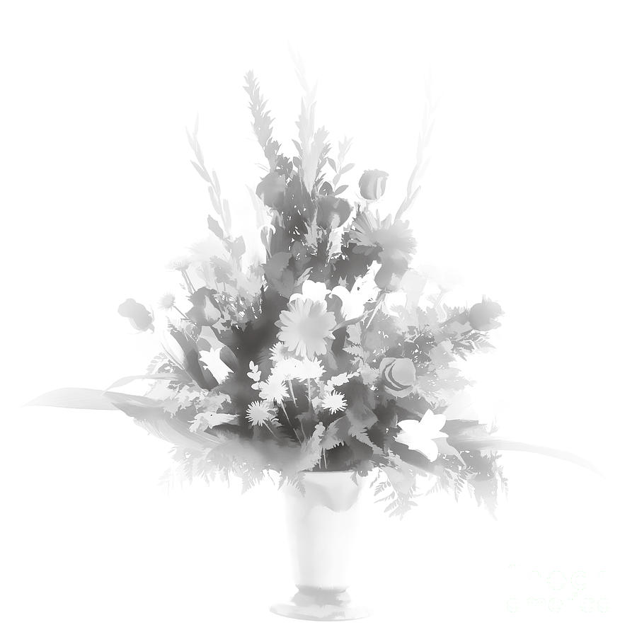 Pastel painting spring flower arrangement in Sepia 3175.01 Photograph by M K Miller