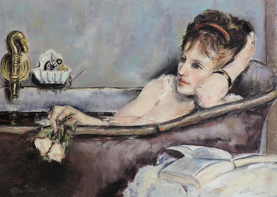 after Alfred Stevens The Bath Painting by Jodie Marie Anne Richardson Traugott          aka jm-ART