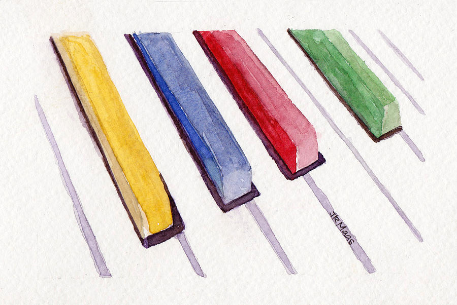 Pastel Stick Keys Painting by Julie Maas