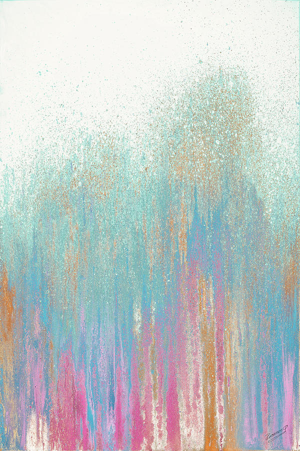 Abstract Mixed Media - Pastel Teal Woods by Roberto Gonzalez