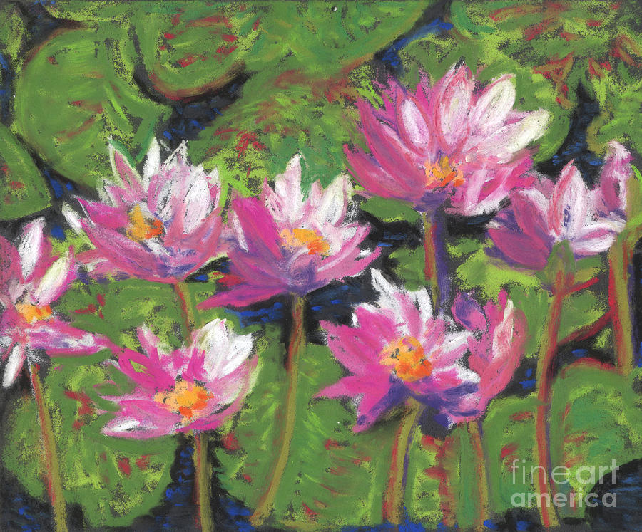 Pastel Water Lilies I  Painting by Vicki Baun Barry