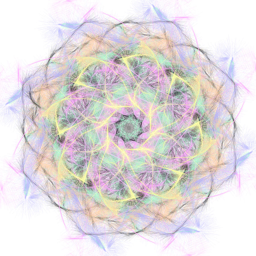 Pastel Wisps Mandala Digital Art by Beth Sawickie
