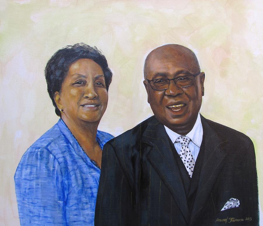Portrait Painting - Pastor Donahue and Yvonne Green by Howard Stroman