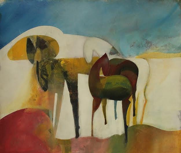 Pasture Painting - Pasture and posture by Barry Ball