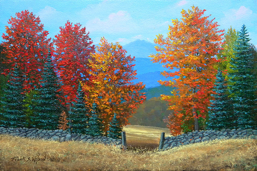 Pasture Gate In Autumn Painting by Frank Wilson