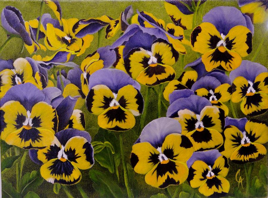 Patch of Pansies Painting by Carol Avants