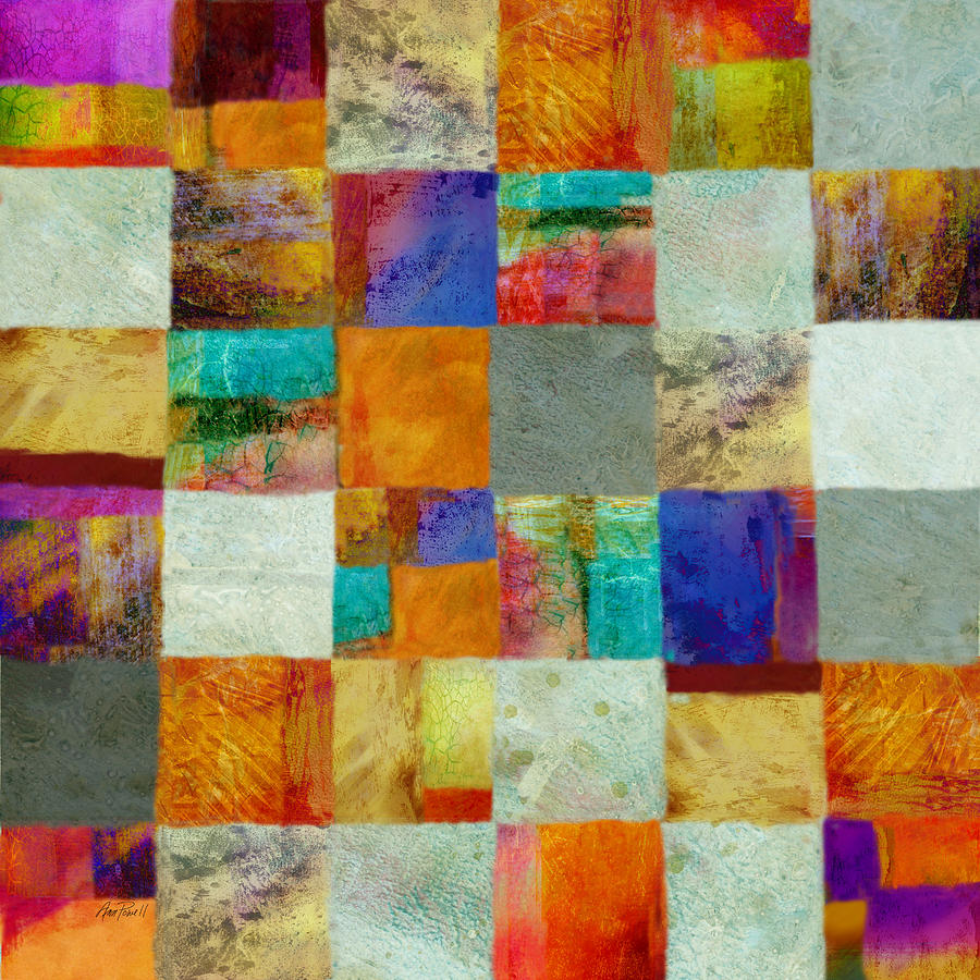 Patchwork abstract art Painting by Ann Powell