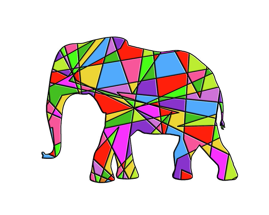 Patchwork Elephant Digital Art by Deb Perry