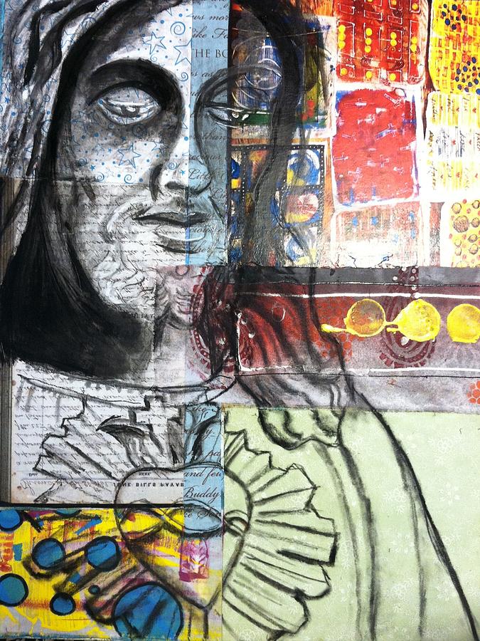 Patchwork Jesus Mixed Media by Carrie Todd