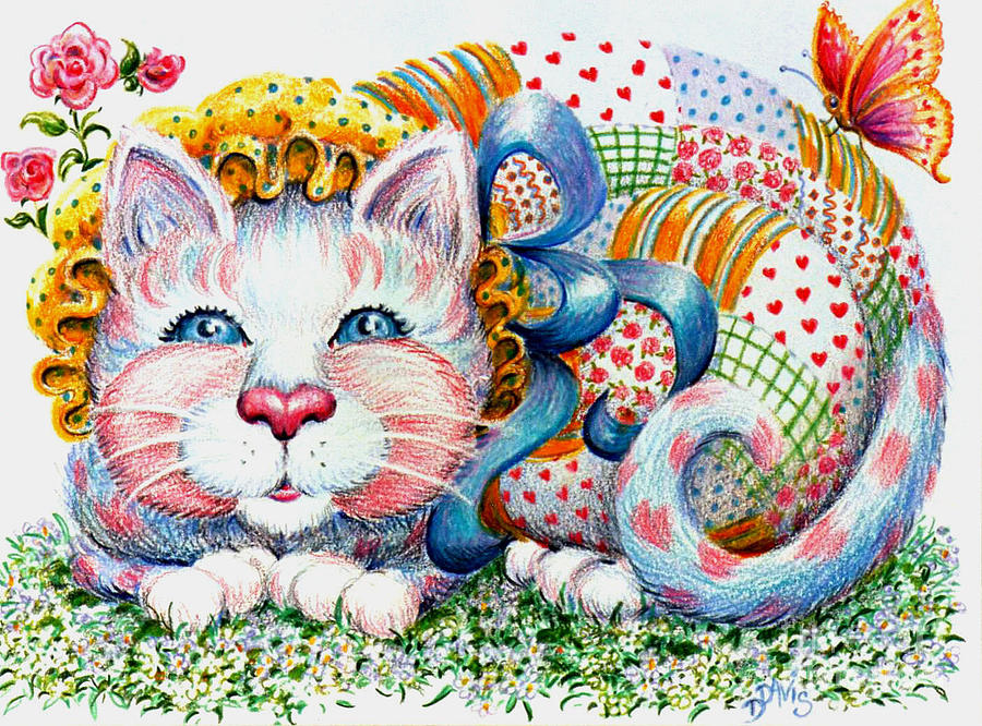 Patchwork Patty Catty Drawing by Dee Davis