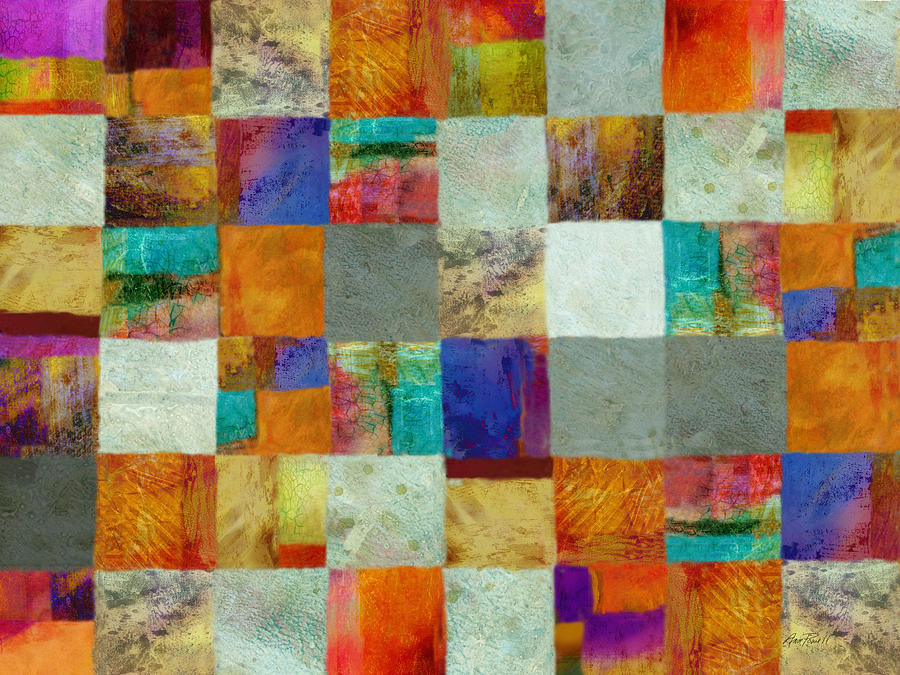 Patchwork Rectangle abstract art  Digital Art by Ann Powell