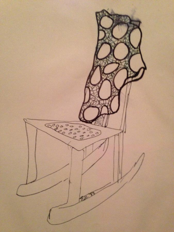 Patcis Chair Drawing by Erika Jean Chamberlin