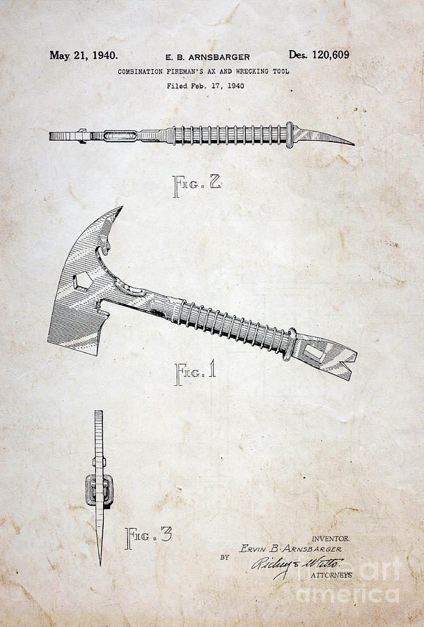 Patent - Fire Axe Photograph by Paul Ward