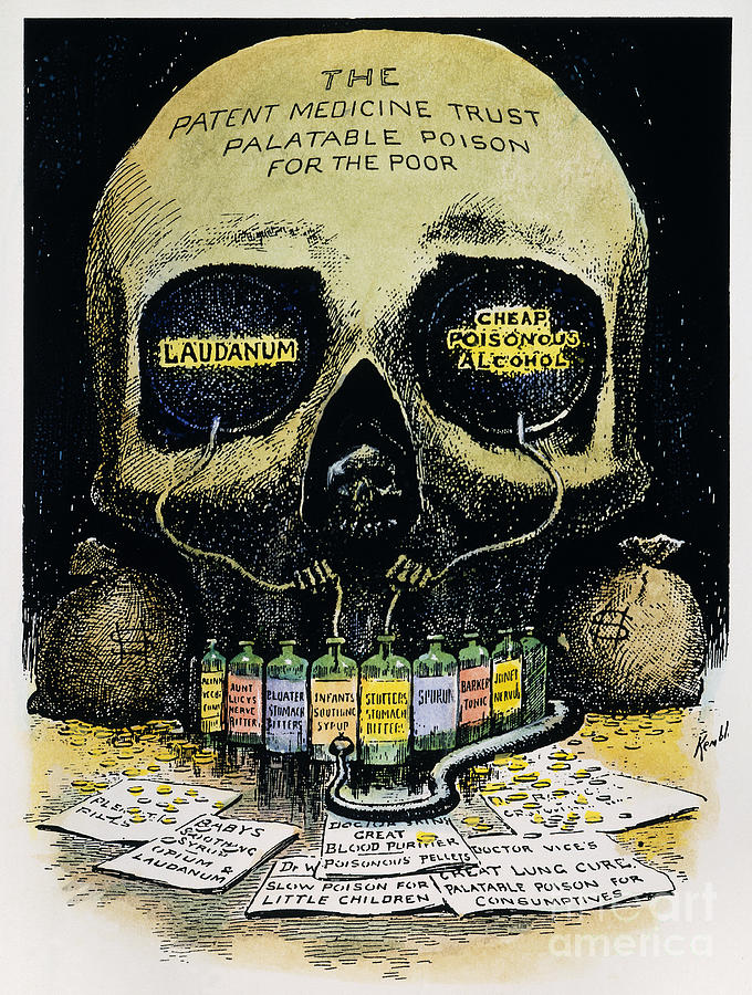 Patent Medicine Cartoon Photograph by Granger