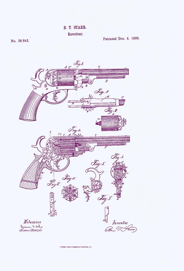 Patented Revolver in Purple Digital Art by Georgia Clare