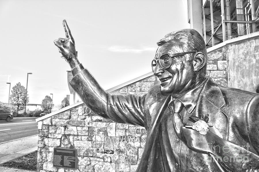 Football Photograph - Paterno in Black and White by Tom Gari Gallery-Three-Photography