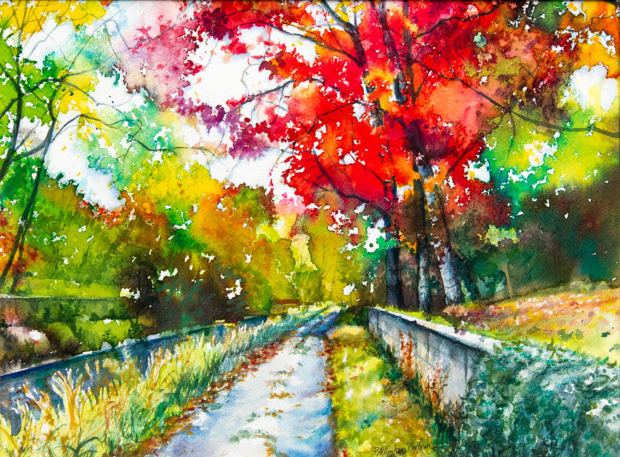 Path by the Delaware Canal Painting by Patricia Allingham Carlson