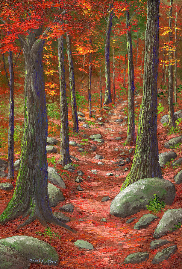 Path in The Autumn Forest Painting by Frank Wilson