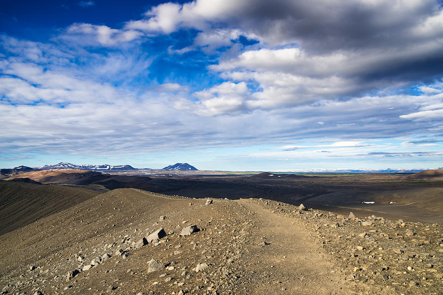 Path on top of Hverfell crater Iceland Photograph by Matthias Hauser