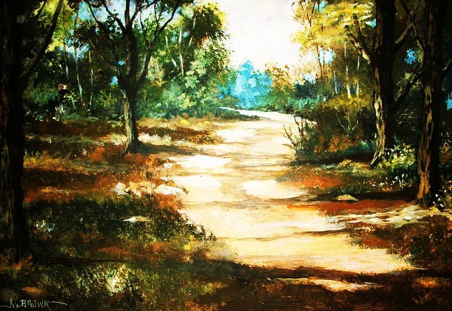 Path Through a Dense forest Painting by Al Brown