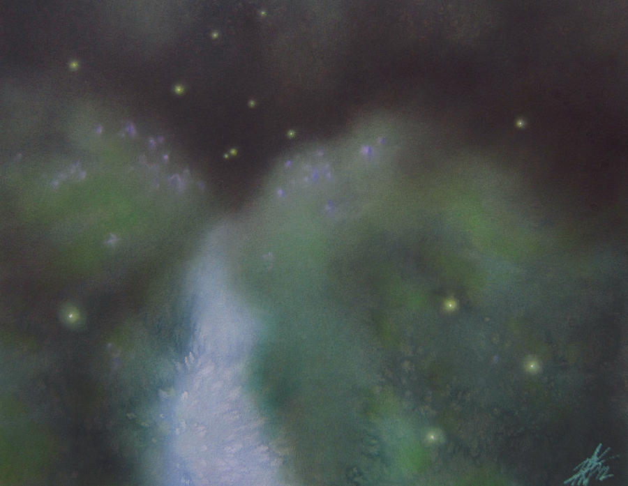 Path to Asters and Fireflies Painting by Robin Street-Morris
