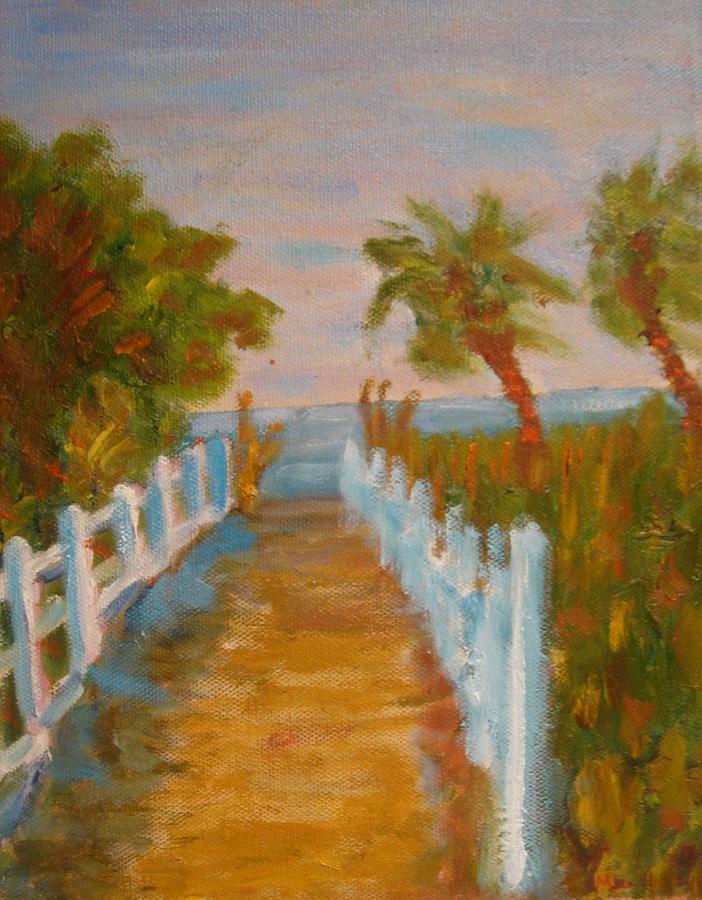 Path to Beach Painting by Michael Lynn Brown