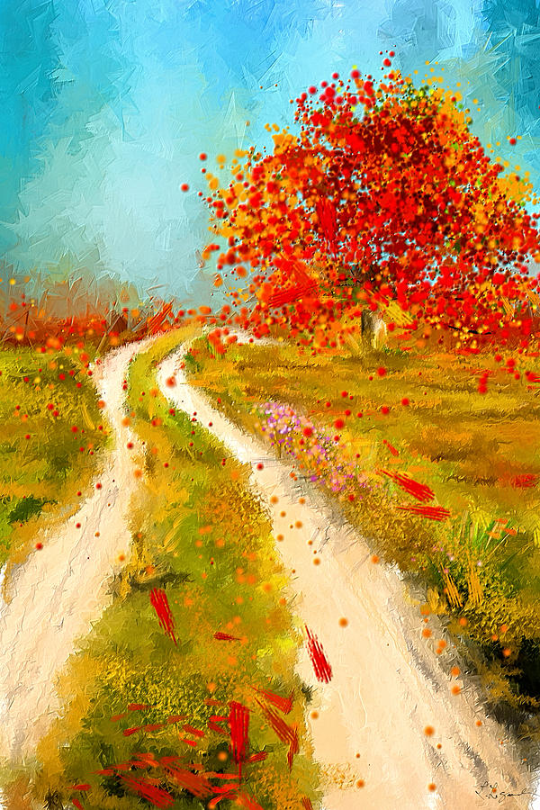 Path To Change- Autumn Impressionist Painting Painting by Lourry Legarde