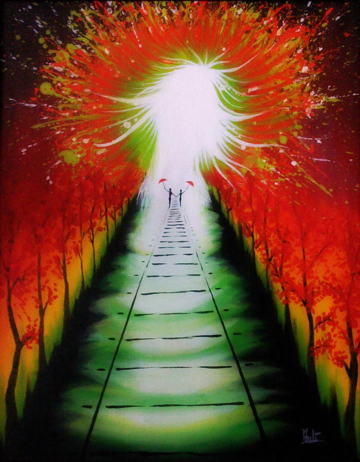 Couple Painting - Path to Light by Chan Siva