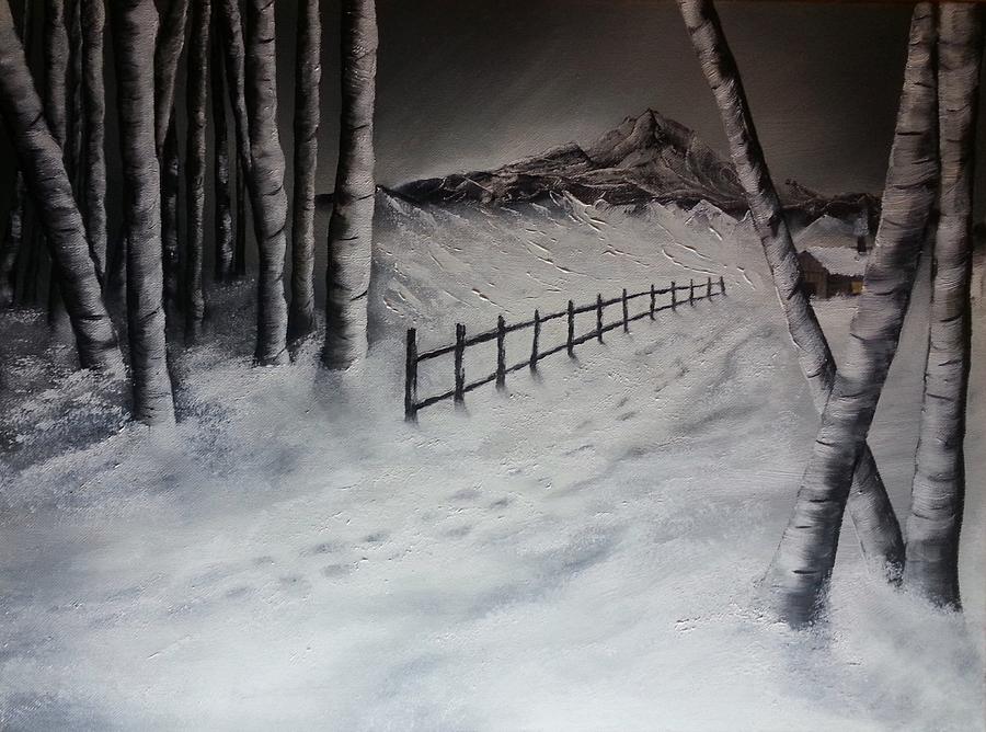 Winter Landscape Painting - Path to Solitude by Valorie Cross
