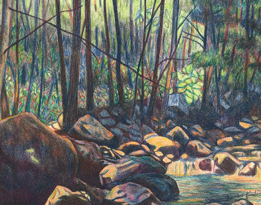 Impressionism Drawing - Path to the Cascades in Giles County by Kendall Kessler