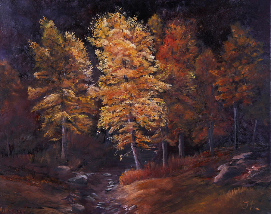 Fall Painting - Forest Through the Trees by Tim Ford