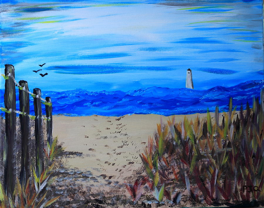 Path to the Lighthouse Painting by PJQandFriends Photography