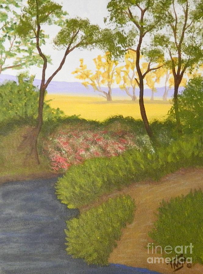 Flower Painting - Path to the meadow by Tanja Beaver
