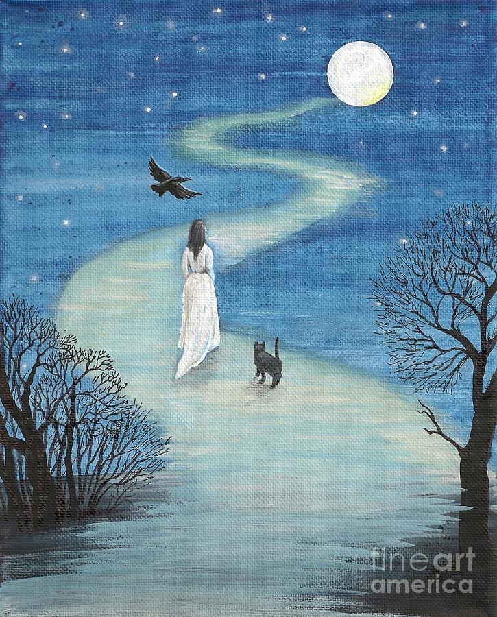 Path To The Moon Painting by Margaryta Yermolayeva