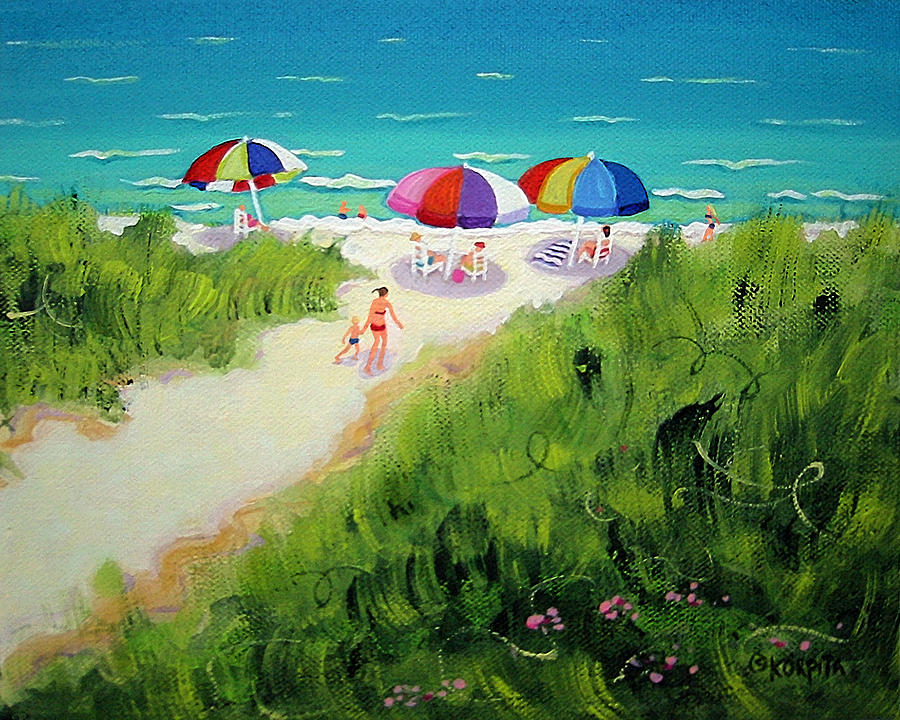 Path to the Sea - Beach Painting by Rebecca Korpita