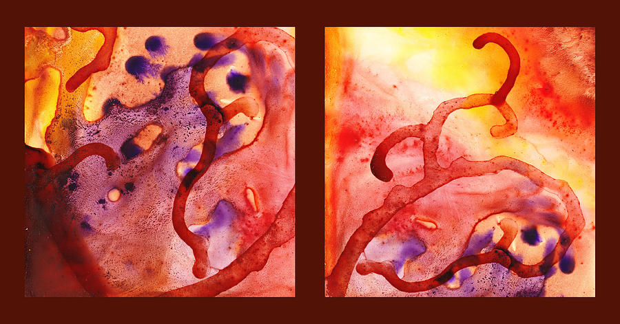 Path To The Unknown Warm Diptych Painting