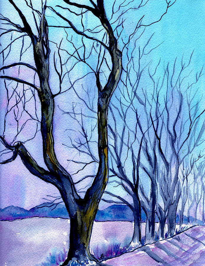 Trees Aligned  Painting by Brenda Owen