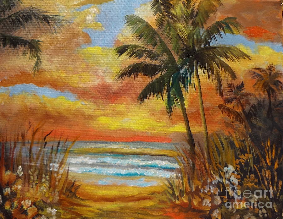 Pathway to the Beach 11 Painting by Jenny Lee