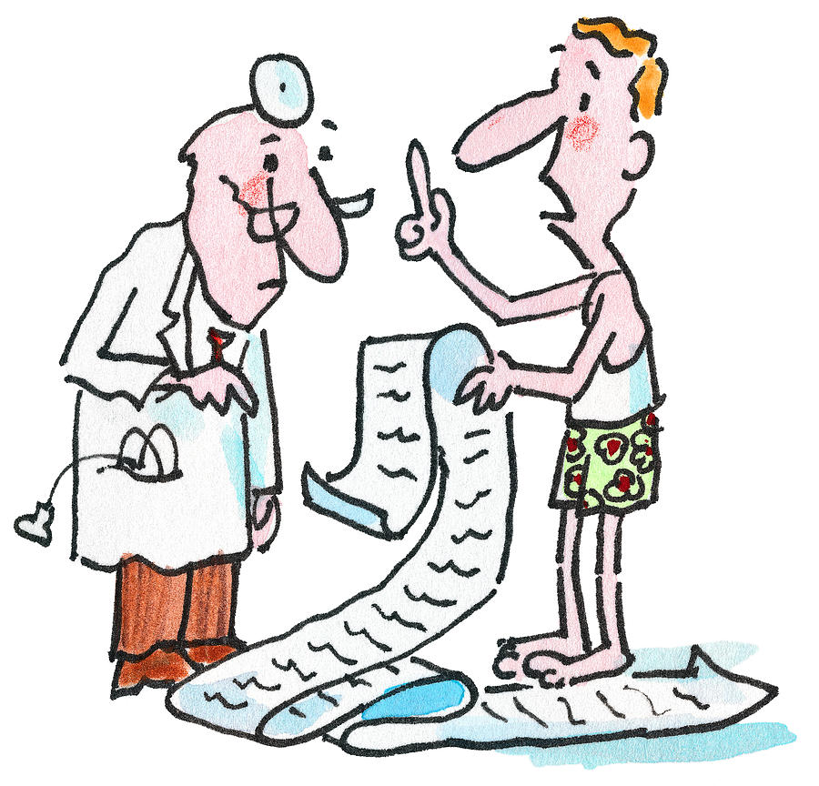 Patient Asking Doctor Questions Drawing by Art Glazer