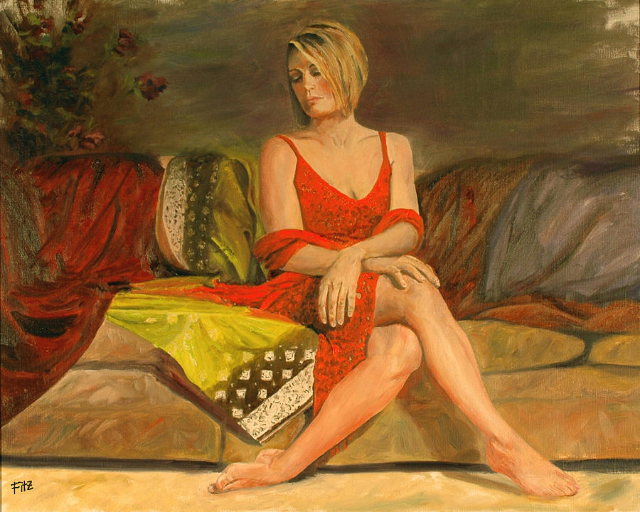 Patiently Waiting Painting by Rick Fitzsimons