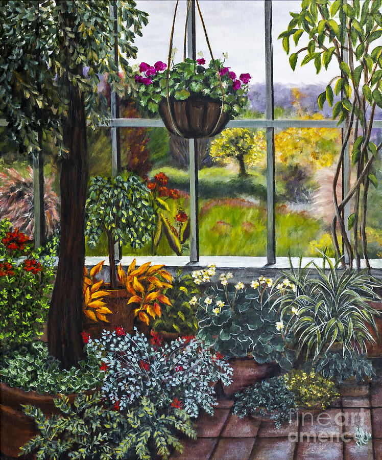 Flower Painting - Patio Garden by Alison Tave by Sheldon Kralstein